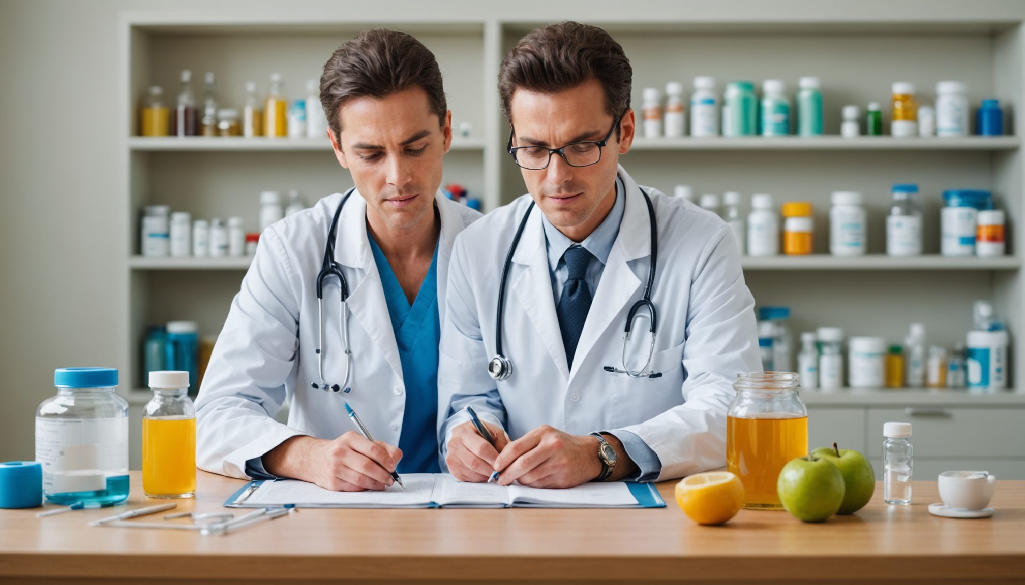 Man reviewing over-the-counter erectile dysfunction supplements with a healthcare information guide
